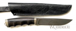Нож  "Клык"  (сталь Х12МФ, черный граб, мельхиор)    - Нож  "Клык"  (сталь Х12МФ, черный граб, мельхиор)   