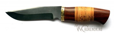 Нож  &quot;Таежный-2&quot;  (дамасская сталь, наборная береста,палисандр)  вариант 3 Общая длина mm : 260
Длина клинка mm : 143Макс. ширина клинка mm : 33Макс. толщина клинка mm : 4.0