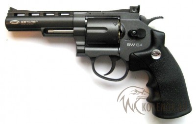 Револьвер пневматический Gletcher SW B4 вариант 2  
Тип	Air Gun
Калибр (мм/дюймы)	4.5/.177
Дульная энергия (дж)	3.0
Прицельная дальность (м)	10
Начальная скорость пули (м/с)	120
Емкость магазина (шт)	6
 