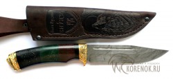 Нож КЛАССИКА-1 (Финский) (дамасская сталь, наборный акрил, латунь)  - Нож КЛАССИКА-1 (Финский) (дамасская сталь, наборный акрил, латунь) 