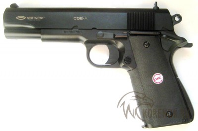 Пистолет пневматический Gletcher CDE-A Soft Air 
Емкость магазина (шт)	12
Калибр (мм/дюймы)	6
Тип	Air Soft
Начальная скорость пули (м/с)	80
