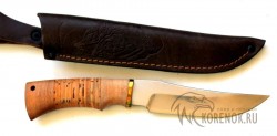 Нож "Егерь" (сталь Х12МФ, наборная береста, орех)  - Нож "Егерь" (сталь Х12МФ, наборная береста, орех) 