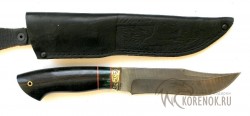 Нож  "Алтай"  (дамасская сталь, черный граб, пластик) - Нож  "Алтай"  (дамасская сталь, черный граб, пластик)