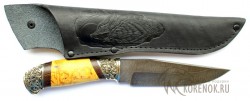Нож "Горностай" (дамасская сталь, стабилизированная древесина, мельхиор ) вариант 2 - IMG_6467.JPG