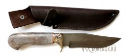 Нож Волчица (сталь ХВ 5 "алмазка", стабилизированная древесина, мельхиор)  - Нож Волчица (сталь ХВ 5 "алмазка", стабилизированная древесина, мельхиор) 
