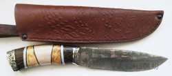 Нож НЛ-6 (черное дерево,карельская береза, рог оленя)   - IMG_5554.JPG