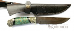 Нож "Хищник" (дамасская сталь, стабилизированная древесина, мельхиор ) - IMG_9621.JPG
