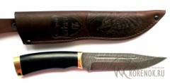 Нож КЛАССИКА-2 (Лось-2) (дамасская сталь, черный граб, латунь) - Нож КЛАССИКА-2 (Лось-2) (дамасская сталь, черный граб, латунь)