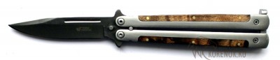 Нож S133 Баллисонг (бабочка)    


Общая длина мм::
208


Длина клинка мм::
80


Ширина клинка мм::
17


Толщина клинка мм::
2.7


