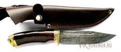 Нож КЛАССИКА-1 (Финский) (дамасская сталь, акрил, латунь) - Нож КЛАССИКА-1 (Финский) (дамасская сталь, акрил, латунь)