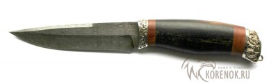 Нож Сиг-3 (составной дамаск, эбен, мельхиор)  Общая длина mm : 270Длина клинка mm : 143Макс. ширина клинка mm : 31Макс. толщина клинка mm : 4.3