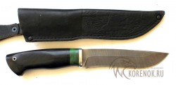 Нож  "Сибиряк"  (дамасская сталь, черный граб)  - Нож  "Сибиряк"  (дамасская сталь, черный граб) 