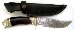 Нож "Ирбис-г" (дамасская сталь, мельхиор. с долами)  - IMG_0513.JPG