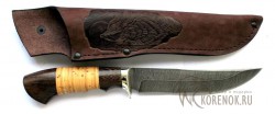 Нож "Скорпион" (дамасская сталь,наборная береста, венге)  - Нож "Скорпион" (дамасская сталь,наборная береста, венге) 
