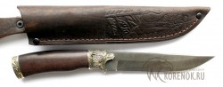Нож Лань (дамасская сталь, граб, мельхиор,литье)   - IMG_4400.JPG