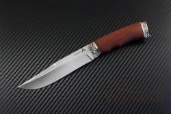 Нож "Охотник" (сталь 95х18, бубинга, мельхиор)  - Нож "Охотник" (сталь 95х18, бубинга, мельхиор) 