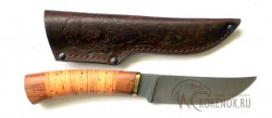 Нож "Кедр" (дамасская сталь, наборная береста)   - Нож "Кедр" (дамасская сталь, наборная береста)  