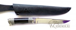 Нож "Лань" (сталь Х12МФ, черный граб, карелка, мельхиор)  - Нож "Лань" (сталь Х12МФ, черный граб, карелка, мельхиор) 