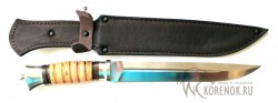 Нож "Пластун" (сталь Х12МФ, наборная береста)  - Нож "Пластун" (сталь Х12МФ, наборная береста) 