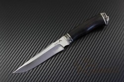 Нож "Аргонавт" (сталь ХВ5 "алмазка", черный граб, мельхиор)   - Нож "Аргонавт" (сталь ХВ5 "алмазка", черный граб, мельхиор)  