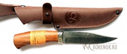 Нож  "Сибиряк-2"  (дамасская сталь, наборная береста,палисандр)  вариант 3 - IMG_0040.JPG