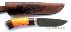 Нож "Ягуар" (литой булат, стабилизированная карельская береза, венге, мельхиор) - Нож "Ягуар" (литой булат, стабилизированная карельская береза, венге, мельхиор)