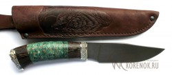 Нож "Стрелец" (литой булат, стабилизированная карельская береза, венге, мельхиор) - Нож "Стрелец" (литой булат, стабилизированная карельская береза, венге, мельхиор)