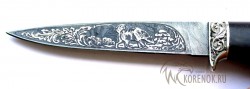 Нож  "Пехотный"  (дамасская сталь, травление, деревянные ножны) - IMG_835590.JPG