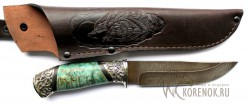 Нож "Хищник" (дамасская сталь, стабилизированная древесина, мельхиор ) вариант 3 - IMG_0142.JPG