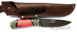 Нож "Фазан" (дамасская сталь, стабилизированная древесина, мельхиор ) - IMG_9631.JPG