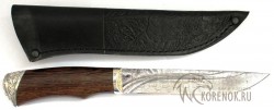 Нож "Шмель-1" ( дамасская сталь, венге, мельхиор, долы)  - IMG_4745.JPG