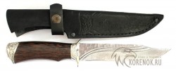 Нож "Волк" (дамасская сталь, венге, мельхиор, долы)    - IMG_4759.JPG