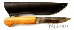 Нож "Гусар" (сталь 95х18,стабилизированная карельская береза)   - Нож "Гусар" (сталь 95х18,стабилизированная карельская береза)  