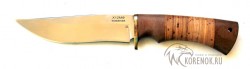 Нож "Олень" (сталь Х12МФ, наборная береста, орех)   - Нож "Олень" (сталь Х12МФ, наборная береста, орех)  