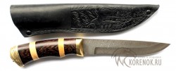 Нож "Шмель-1" (мельхиор, дамасская сталь) - Нож "Шмель-1" (мельхиор, дамасская сталь)