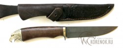 Нож "Лунь-3" (дамасская сталь, венге, мельхиор) - Нож "Лунь-3" (дамасская сталь, венге, мельхиор)