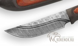 Нож  "Егерь"  (дамасская сталь, долы, черный граб)  - Нож  "Егерь"  (дамасская сталь, долы, черный граб) 