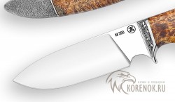 Нож "Бобр" (сталь М390, стабилизированная карельская береза)  - Нож "Бобр" (сталь М390, стабилизированная карельская береза) 