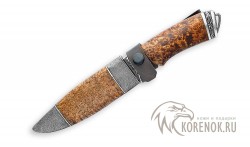 Нож "Бобр" (сталь М390, стабилизированная карельская береза)  - Нож "Бобр" (сталь М390, стабилизированная карельская береза) 
