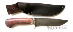 Нож "Таежник" (сталь ХВ5 "алмазка", стабилизированная древесина, мельхиор)  - Нож "Таежник" (сталь ХВ5 "алмазка", стабилизированная древесина, мельхиор) 