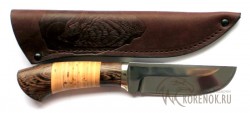 Нож "Тайга" (сталь 95х18, наборная береста, венге)  - Нож "Тайга" (сталь 95х18, наборная береста, венге) 