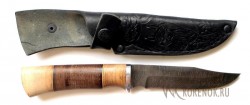 Нож  "Колонок"  (дамасская сталь)  - Нож  "Колонок"  (дамасская сталь) 
