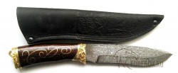 Нож "Волгарь" (дамасская сталь,  латунь, инкрустация.)  - IMG_4266.JPG