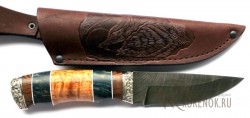 Нож "Витязь" (дамасская сталь, стабилизированная древесина)  - Нож "Витязь" (дамасская сталь, стабилизированная древесина) 
