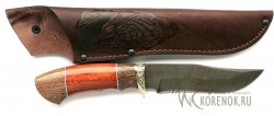 Нож "Кречет" (дамасская сталь, венге, бубинга)  - Нож "Кречет" (дамасская сталь, венге, бубинга) 
