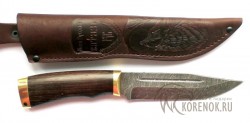 Нож КЛАССИКА-2 (дамасская сталь, венге, латунь)   - Нож КЛАССИКА-2 (дамасская сталь, венге, латунь)  