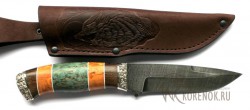 Нож "Клык" (дамасская сталь, стабилизированная древесина) вариант 2 - Нож "Клык" (дамасская сталь, стабилизированная древесина) вариант 2