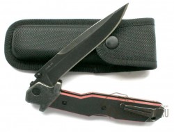 Нож складной Браконьер, черная рукоять вариант 2 - Нож складной Браконьер, черная рукоять вариант 2