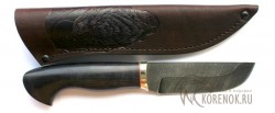 Нож "Тайга" (дамасская сталь, черный граб, мельхиор) - Нож "Тайга" (дамасская сталь, черный граб, мельхиор)