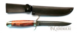 Нож финка НР-40 (дамасская сталь, бубинга, мельхиор) - Нож финка НР-40 (дамасская сталь, бубинга, мельхиор)